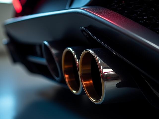 Dettaglio del sistema di scarico ad alte prestazioni su una Lamborghini Aventador